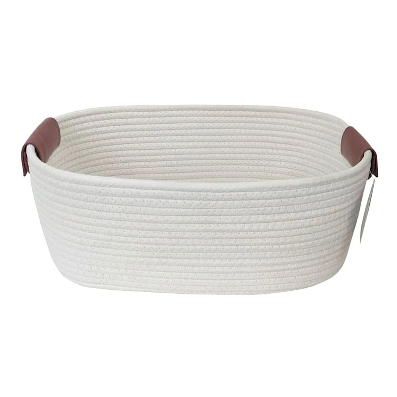 Trist White Rectangle Storage Bin, Large 3 Trist White Rectangle Storage Bin, Large