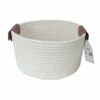 Trist White Round Storage Bin, Large -Storage supplies shop trist white round storage bin large