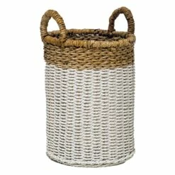 Ty Pennington Round Cottage Banana Leaf Laundry Hamper, Small