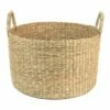Ty Pennington Round Natural Wicker Basket With Handles, Small -Storage supplies shop ty pennington round natural wicker basket with handles small