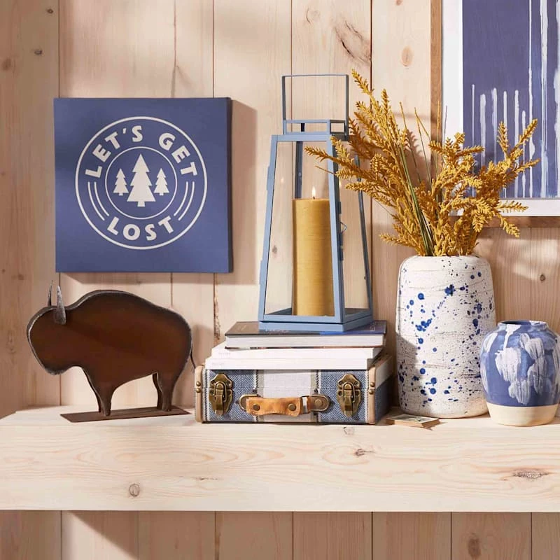 Vintage Denim Decorative Suitcase, 14" 5 Vintage Denim Decorative Suitcase, 14" - Image 3