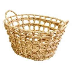 Water Hyacinth Oval Karo Weave Taper Basket