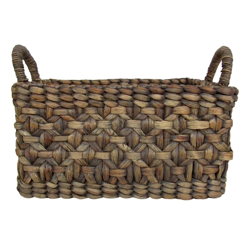 Water Hyacinth Rectangle Grey Extra Medium Basket 4 Water Hyacinth Rectangle Grey Extra Medium Basket - Image 2