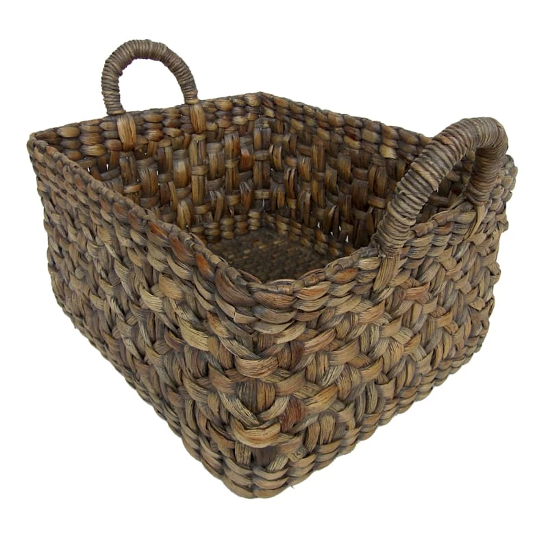 Water Hyacinth Rectangle Grey Extra Medium Basket 3 Water Hyacinth Rectangle Grey Extra Medium Basket