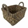 Water Hyacinth Rectangle Grey Extra Small Basket -Storage supplies shop water hyacinth rectangle grey extra small basket