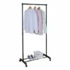 Wheeled Metal Garment Rack, Black -Storage supplies shop wheeled metal garment rack black