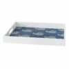 White & Blue Printed Tray, 18x12 -Storage supplies shop white blue printed tray 18x12 1