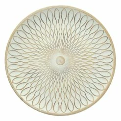 White & Gold Decorative Round Tray, 16"