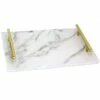 White & Gold Marbled Look Tray, 12x8
