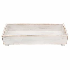 White Wood Tray, 19x7