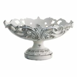 Whitewashed Carved Bowl, 7"