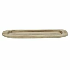 Whitewashed Wood Decorative Tray, 24x5