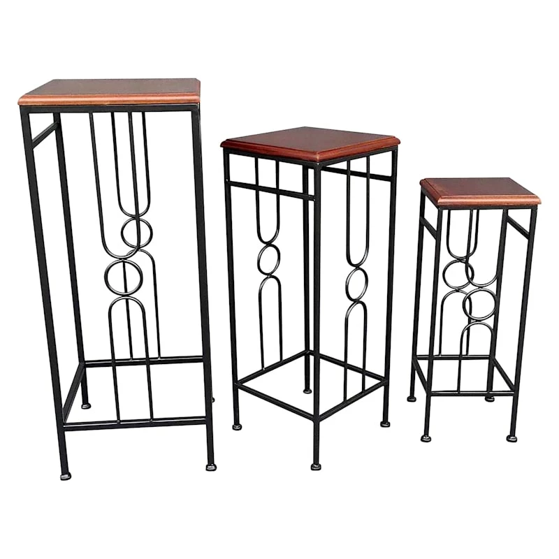 Wood Top Plant Stand, Medium 3 Wood Top Plant Stand, Medium