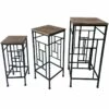 Wood Top Plant Stand With Metal Frame, Large -Storage supplies shop wood top plant stand with metal frame large