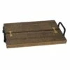 Wood Tray With Metal Handles, 17x10 1 Wood Tray With Metal Handles, 17x10 -Storage supplies shop wood tray with metal handles 17x10 1