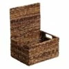 Woven Abaca Storage Basket With Lid, Medium -Storage supplies shop woven abaca storage basket with lid medium